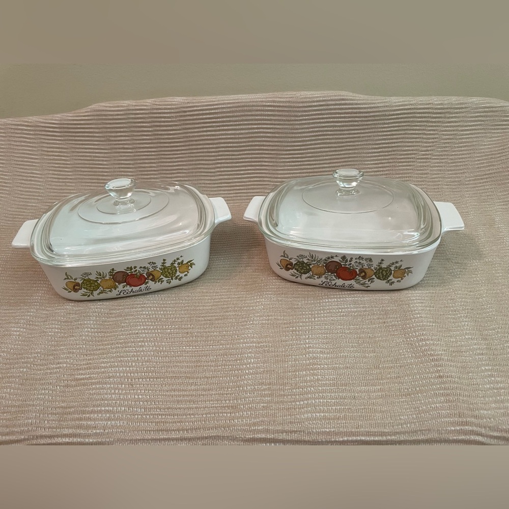 Corning Ware Spice of Life Collection “L'Echalote” Set of 2 Casserole Dishes